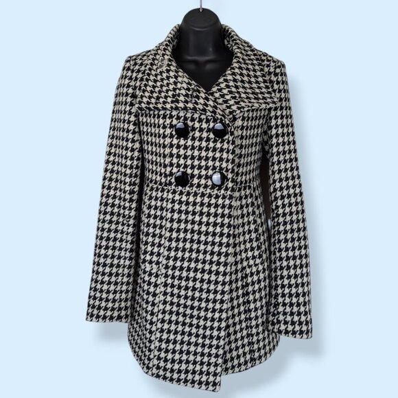 Costa Blanca Wool Blend Houndstooth Coat - Picture 2 of 8
